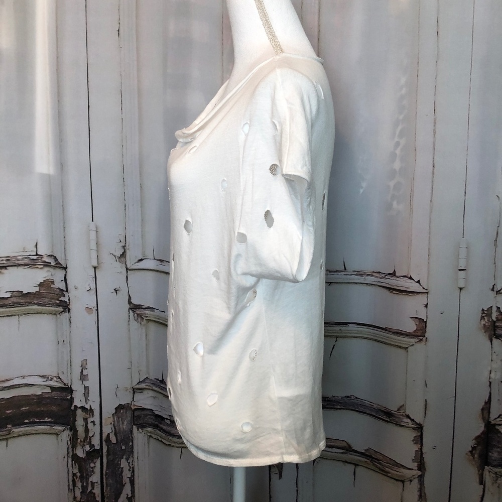 2 Short Sleeve Slouchy Cut Out Tees - Black & White - You get BOTH! - Picture 5 of 6